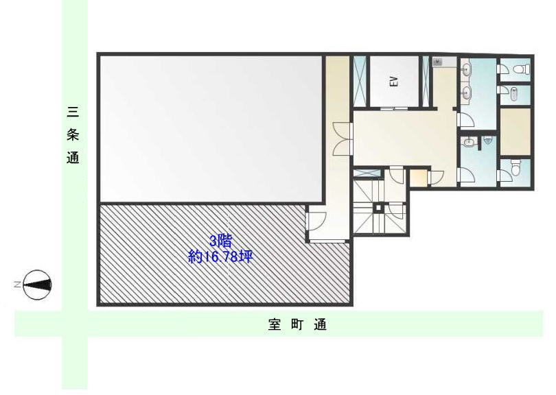 KBANNEX三条　3階西（ケービーアネックス)　／貸 事務所／テナント 京都／賃貸 物件